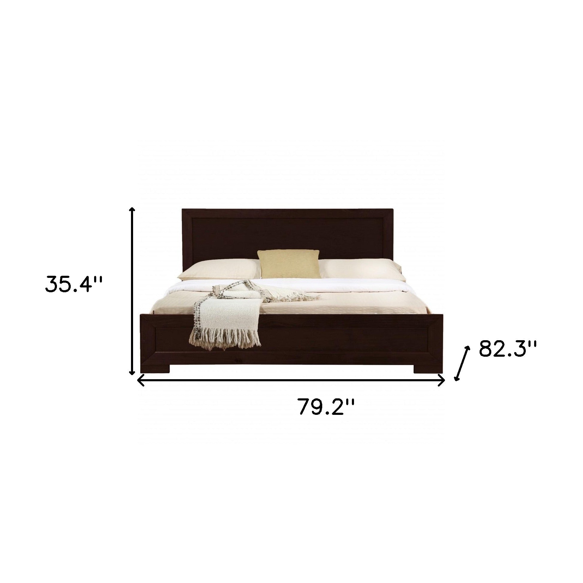 Espresso Solid and Manufactured Wood King Bed Frame