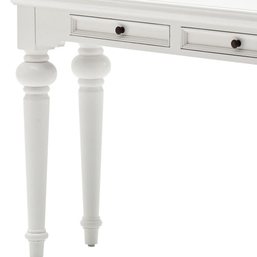 55" White Console Table With Storage