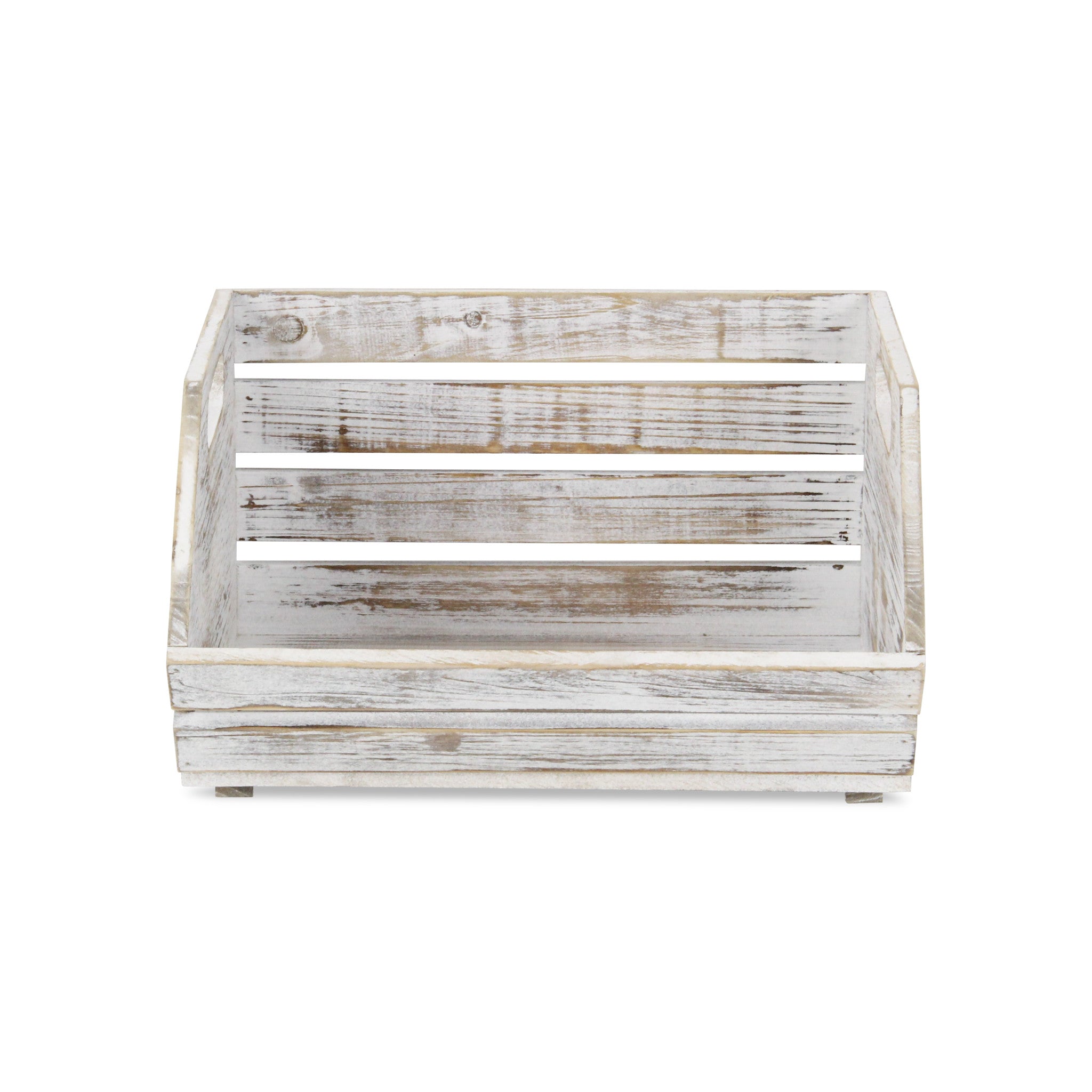 13" Gray Solid Wood Desk Organizer