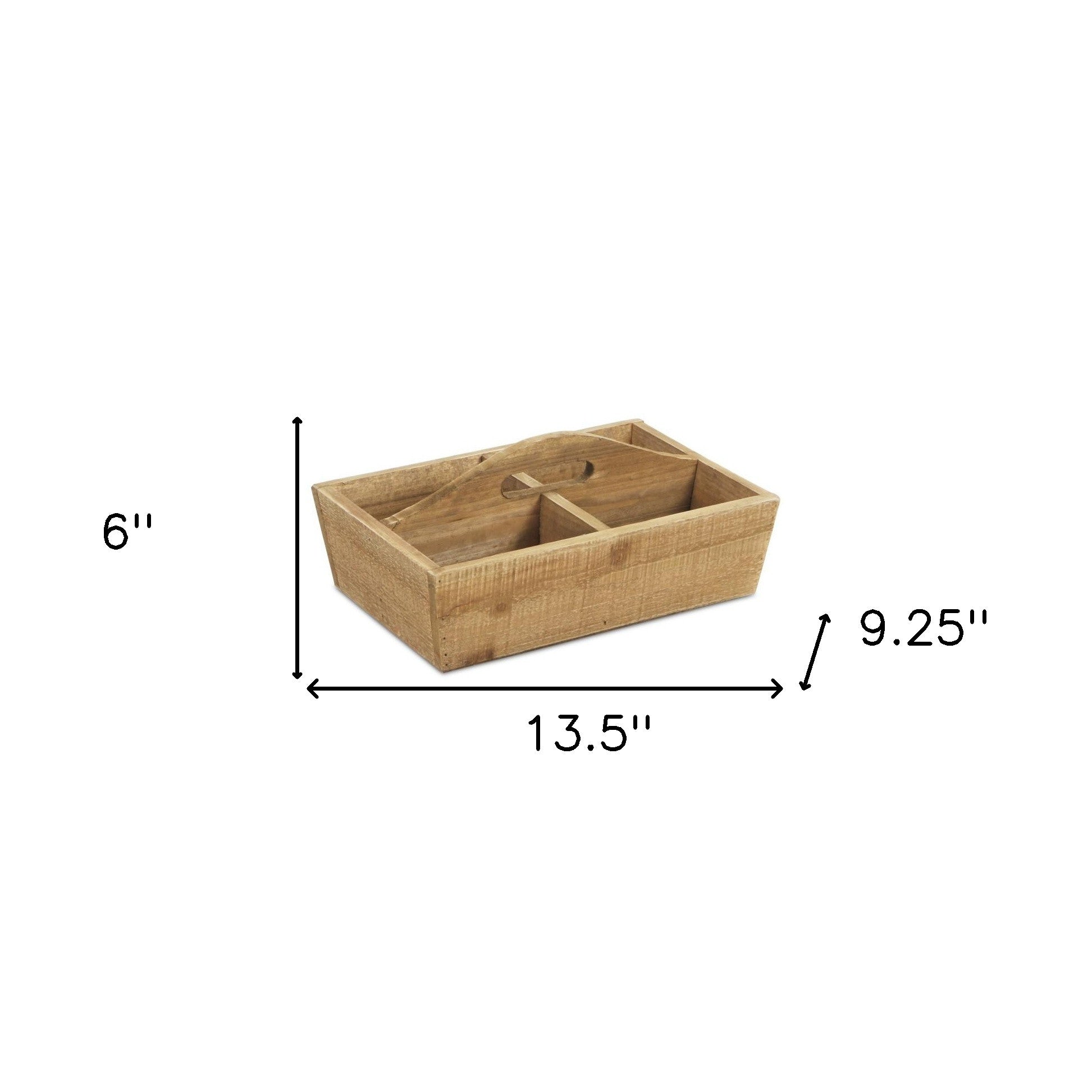 14" Brown Solid Wood Desk Organizer
