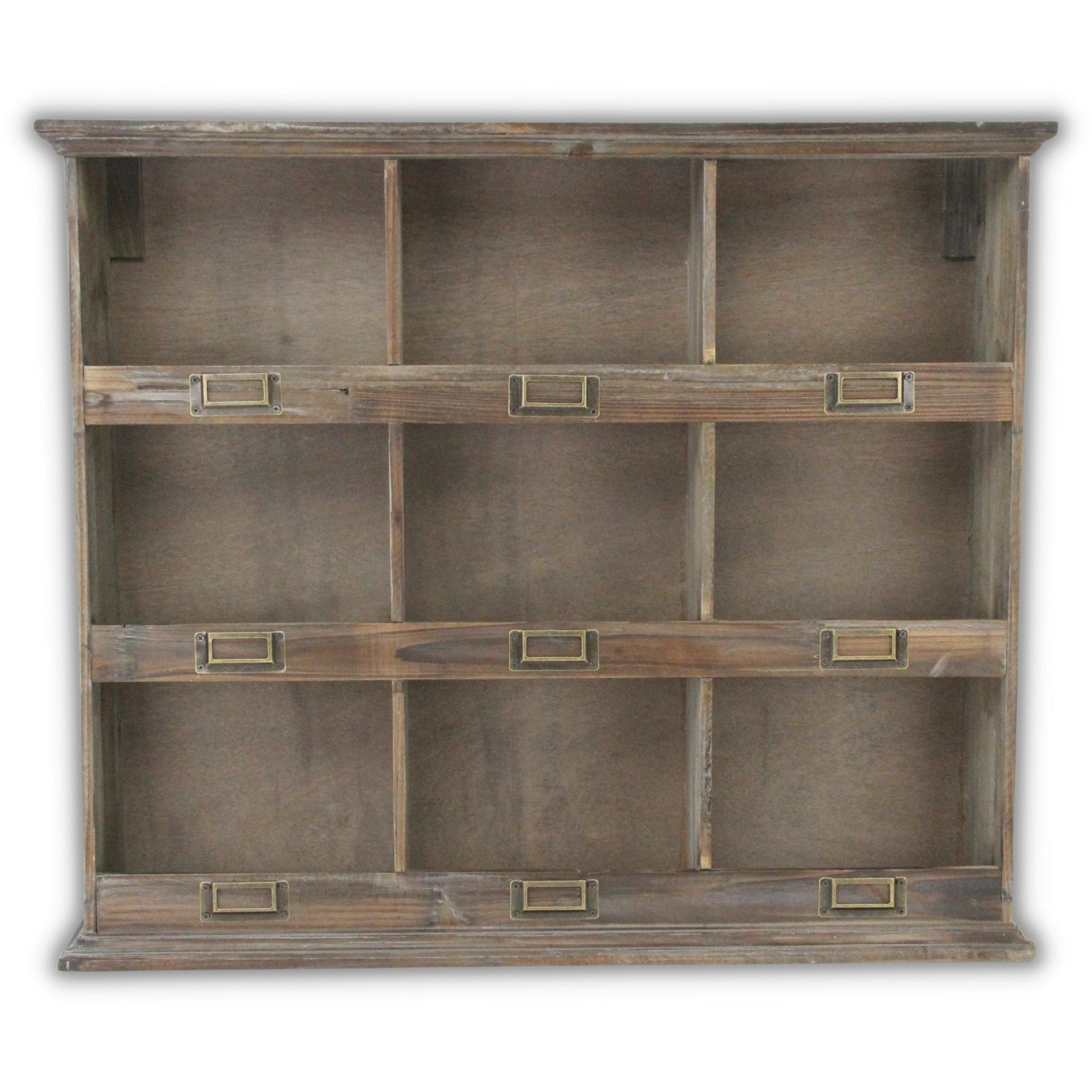 27" Dark Brown Solid Wood Wall Mounted Display Stand