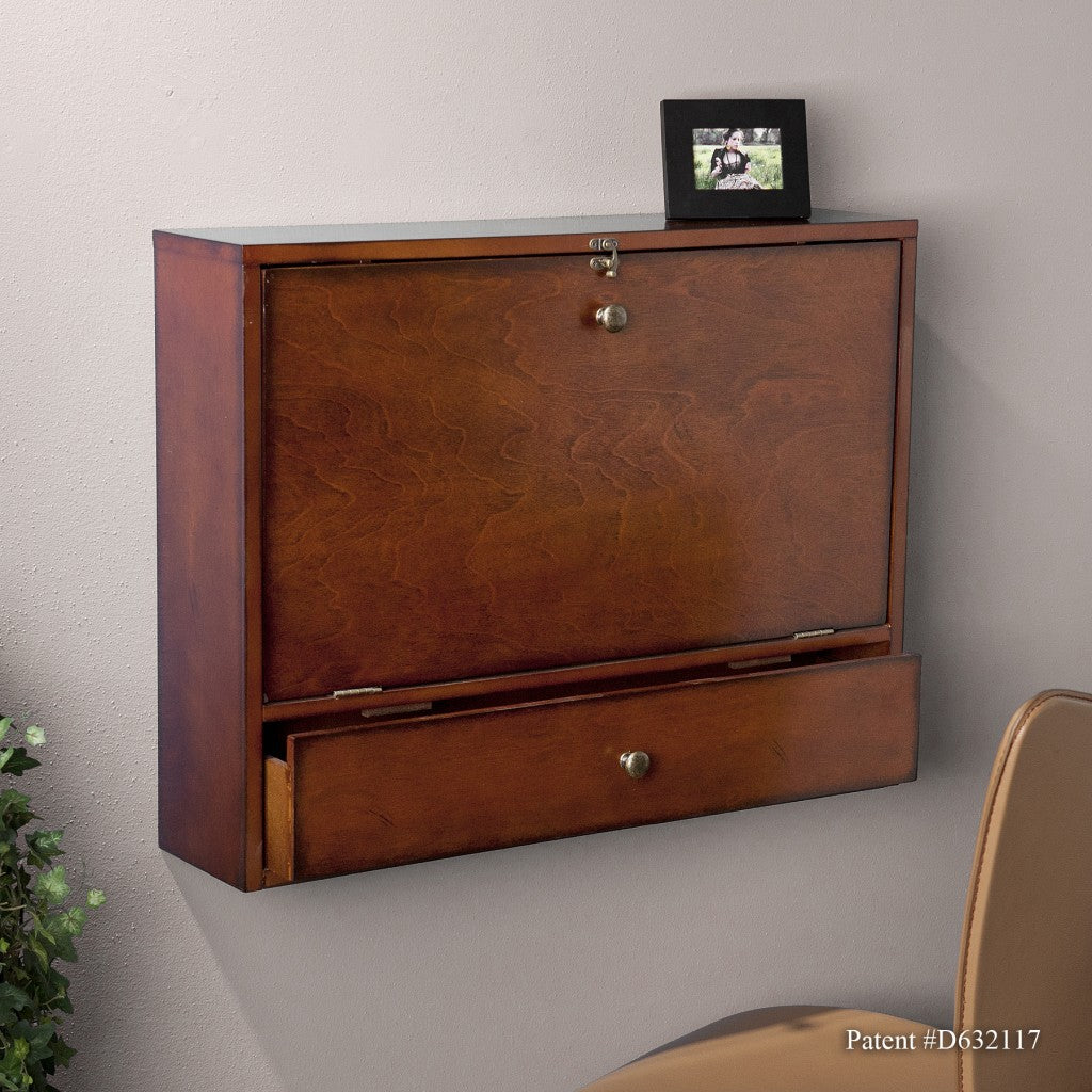 26" Brown Floating desk