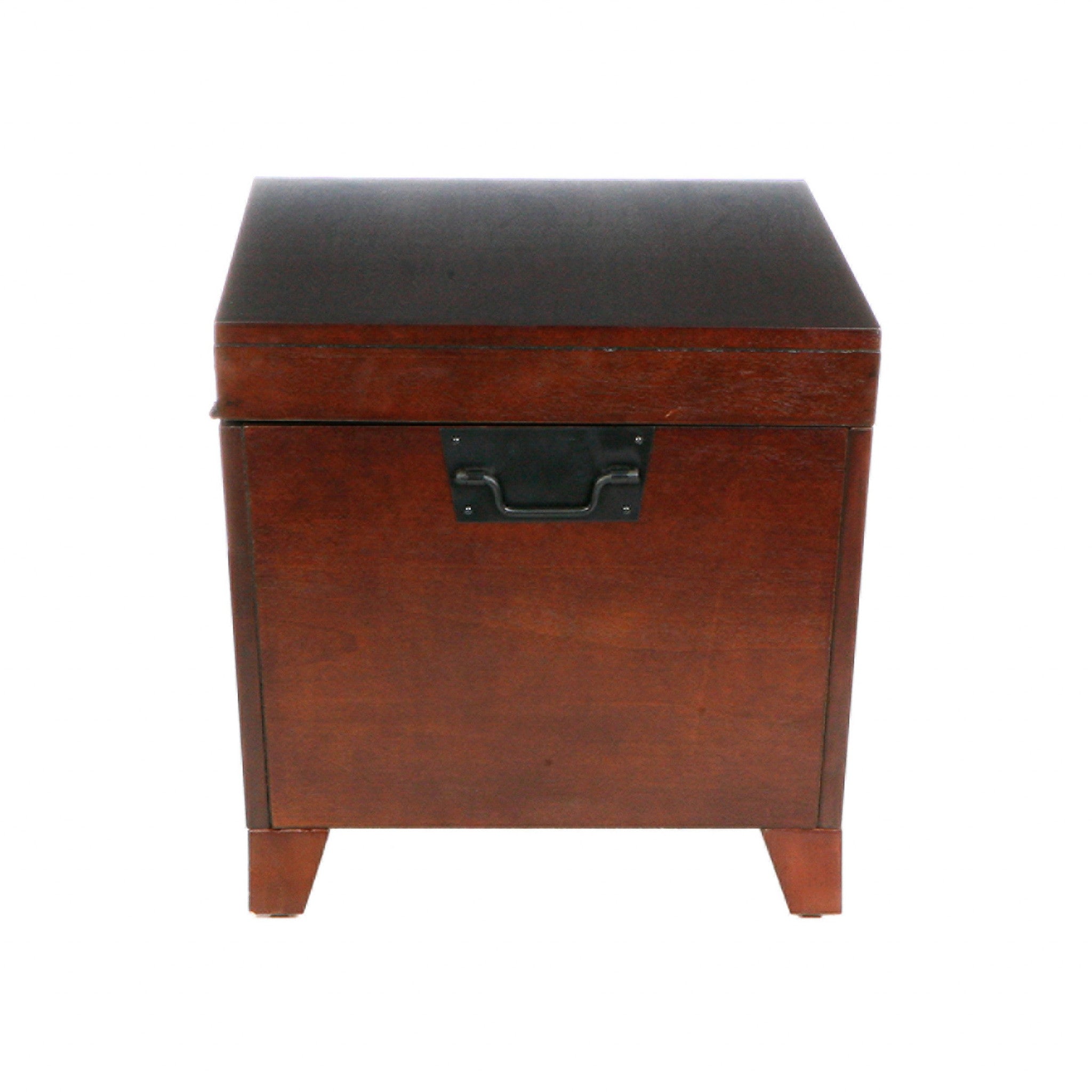 39" Brown Wood With Iron Trunk Coffee Table