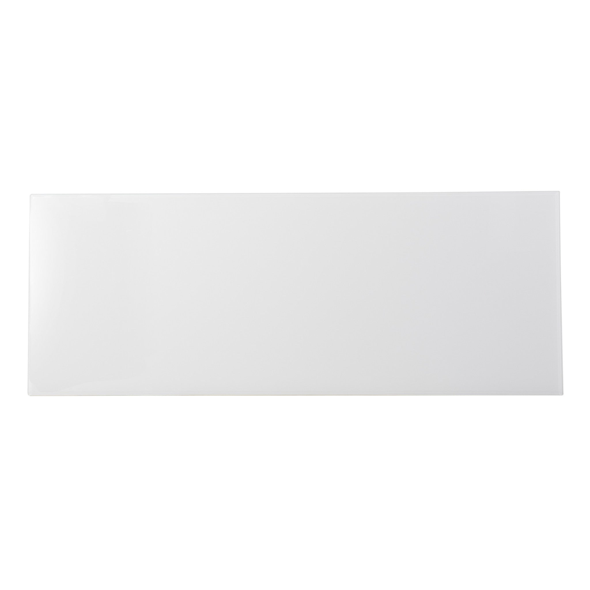 42" White and Black Glass and Metal Sled Console Table