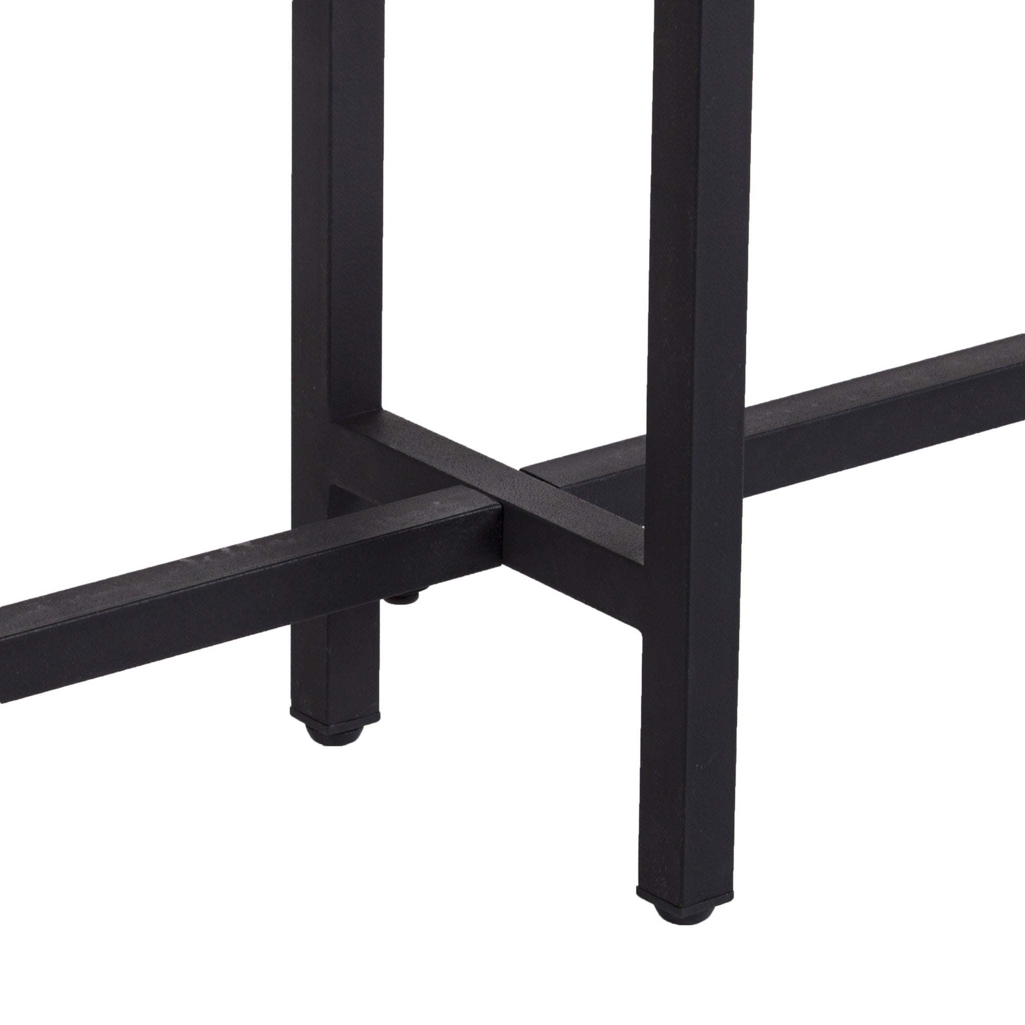 54" Espresso and Black Wood and Iron Console Table