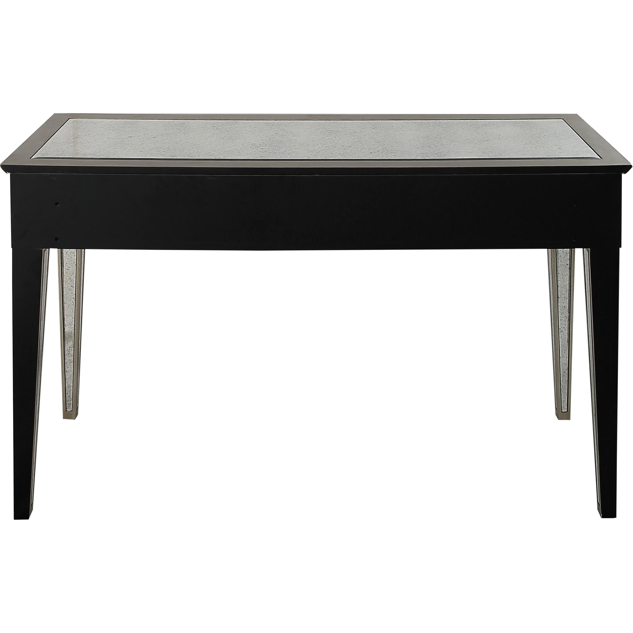 51" Gold and Silver Mirrored Glass Console Table