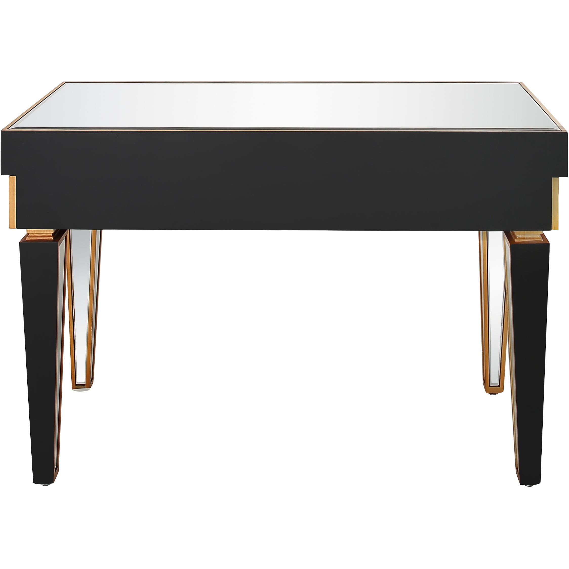 47" Silver and Gold and Silver Mirrored Glass Console Table