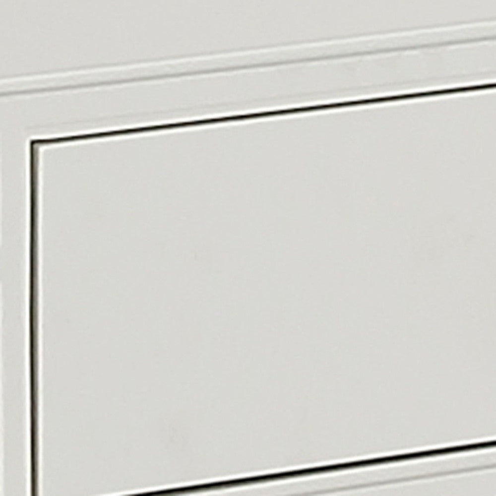 47" White and Gold Wood Console Table With Two Drawers