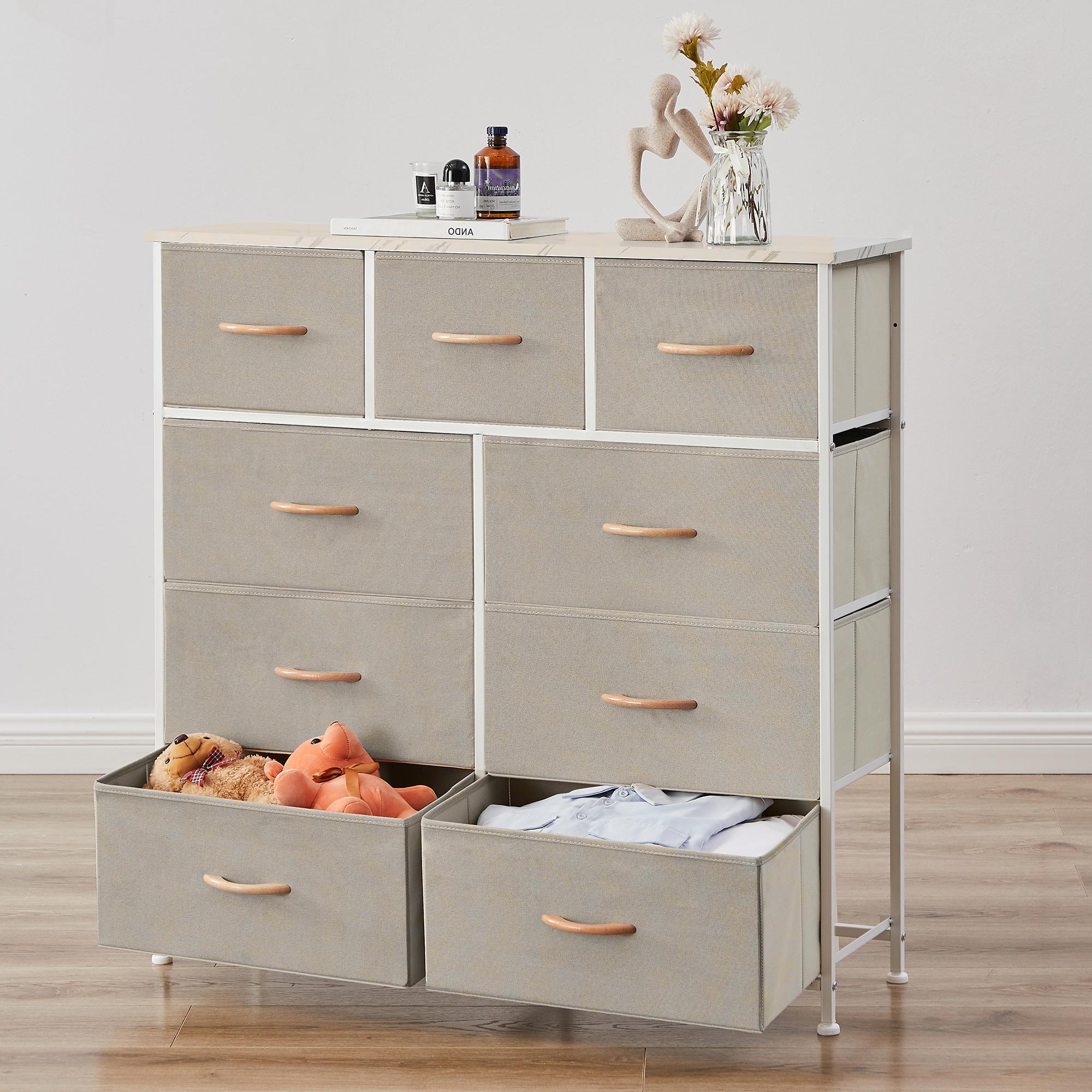 39" White Square Accent Chest With Nine Drawers
