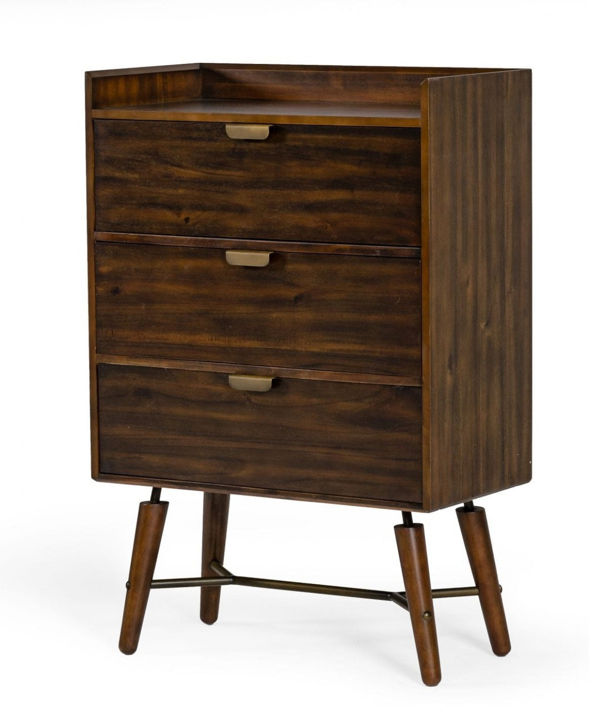 32" Acacia Solid Wood Three Drawer Chest