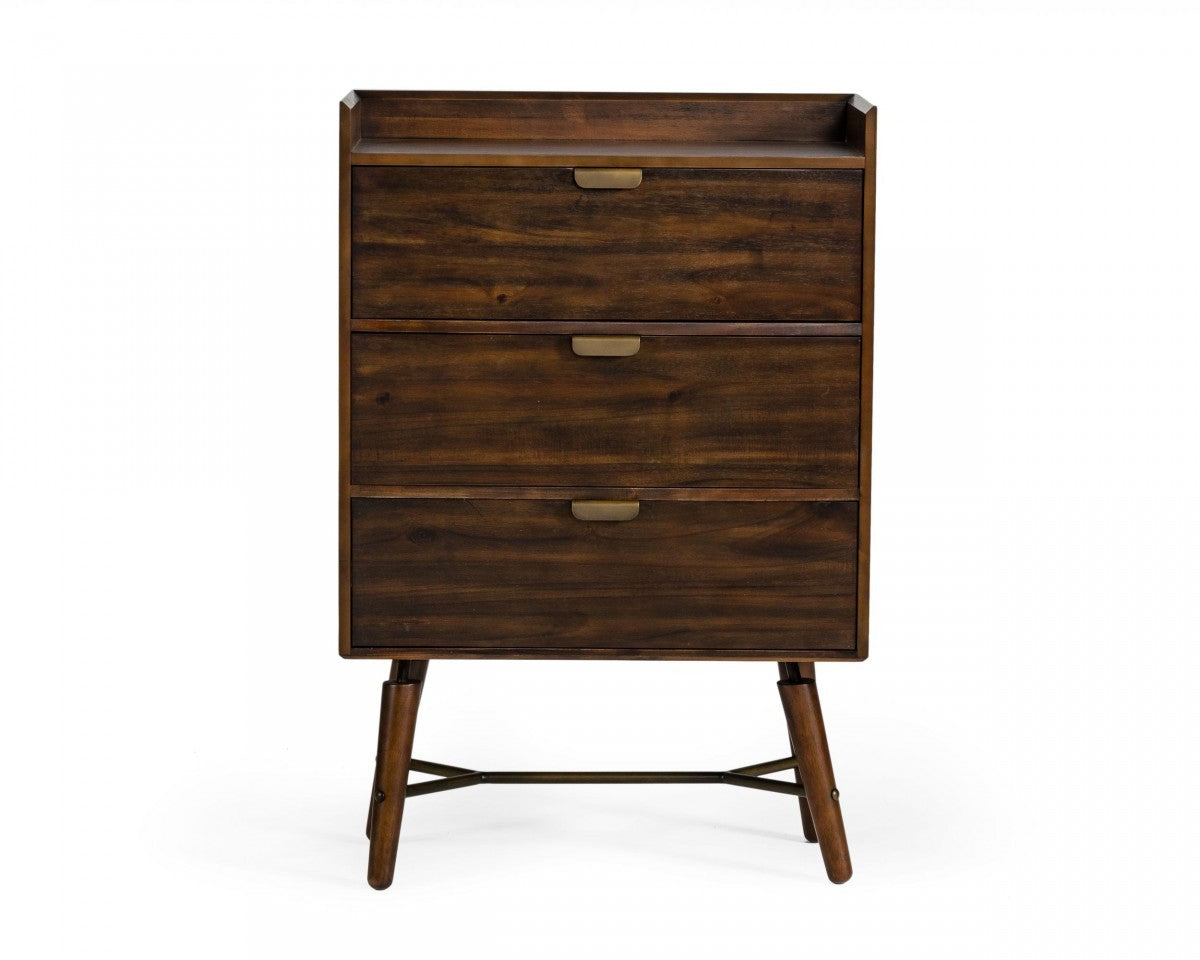 32" Acacia Solid Wood Three Drawer Chest