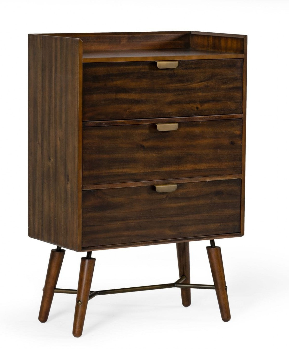 32" Acacia Solid Wood Three Drawer Chest