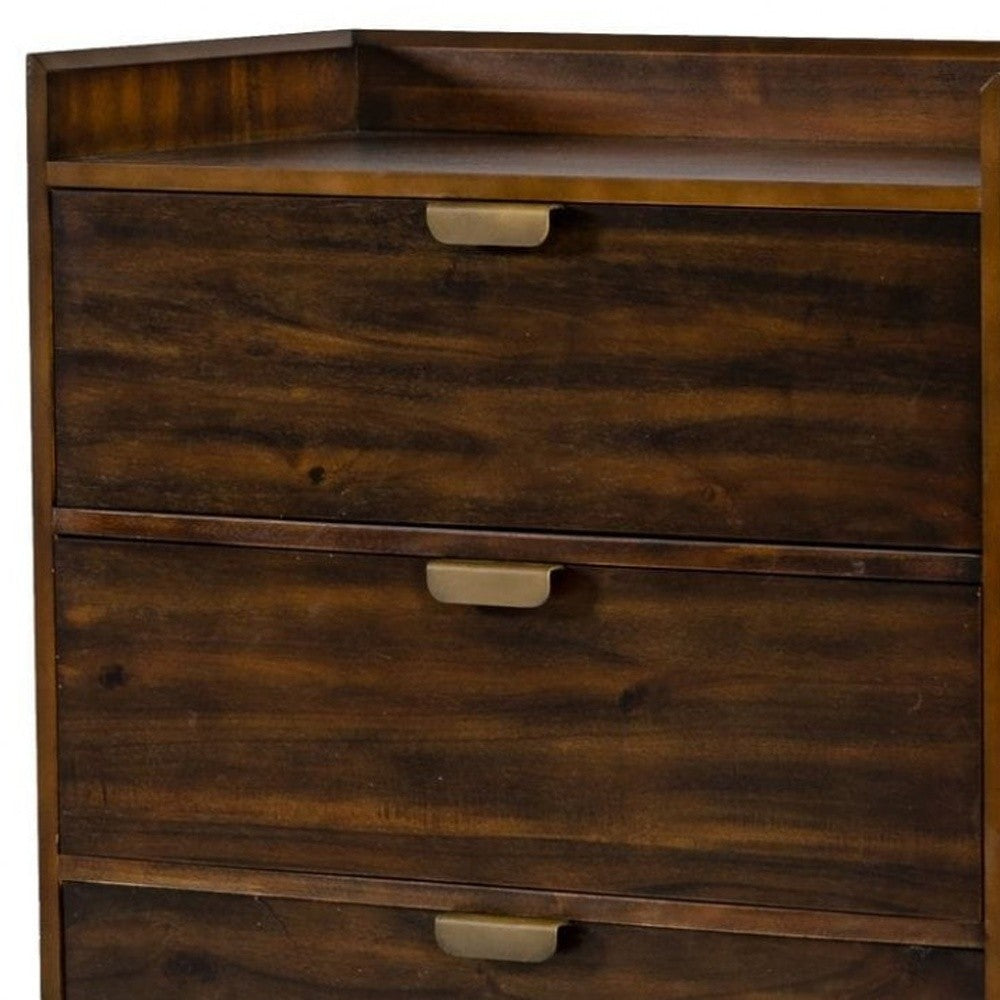 32" Acacia Solid Wood Three Drawer Chest