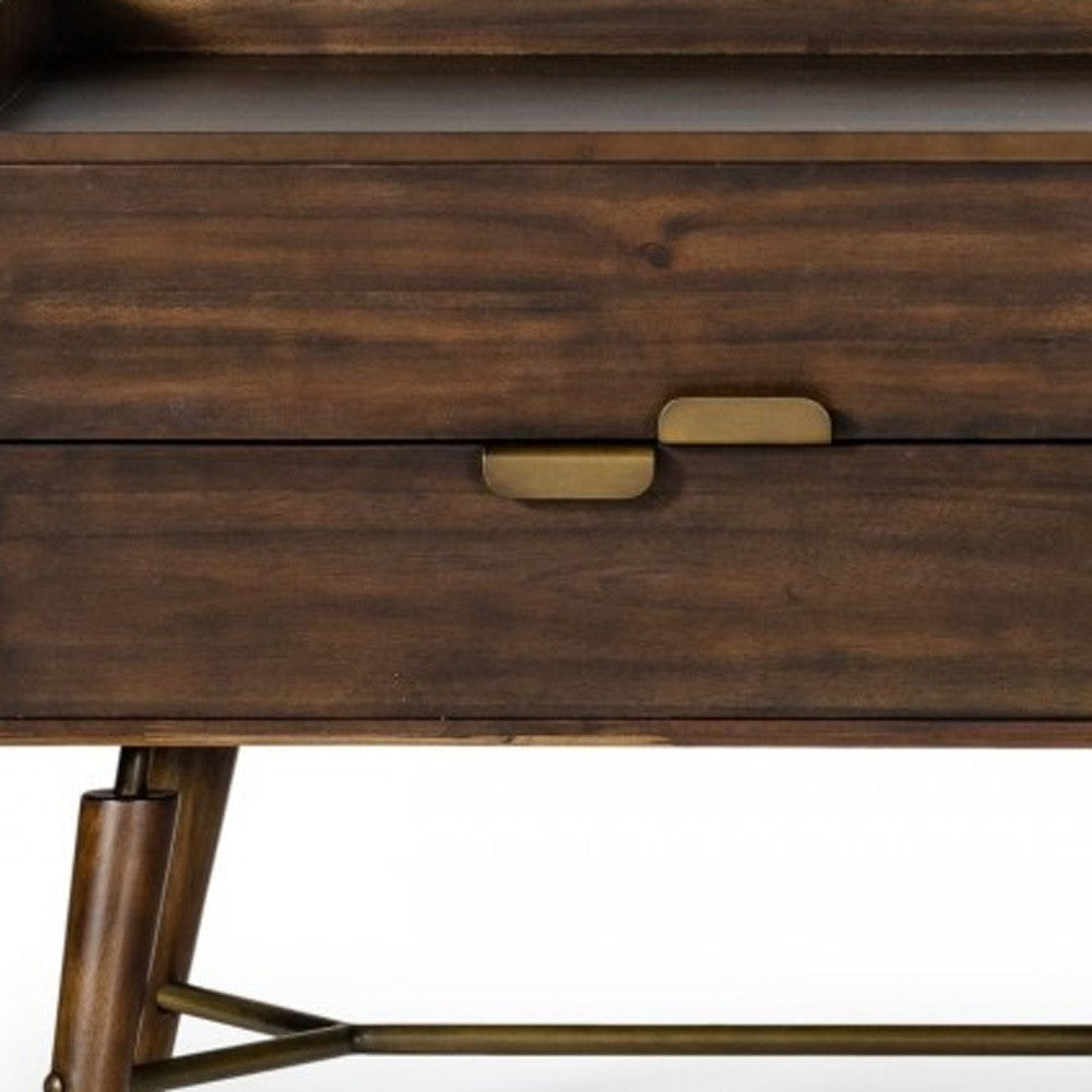 63" Brown Solid Wood Four Drawer Double Dresser