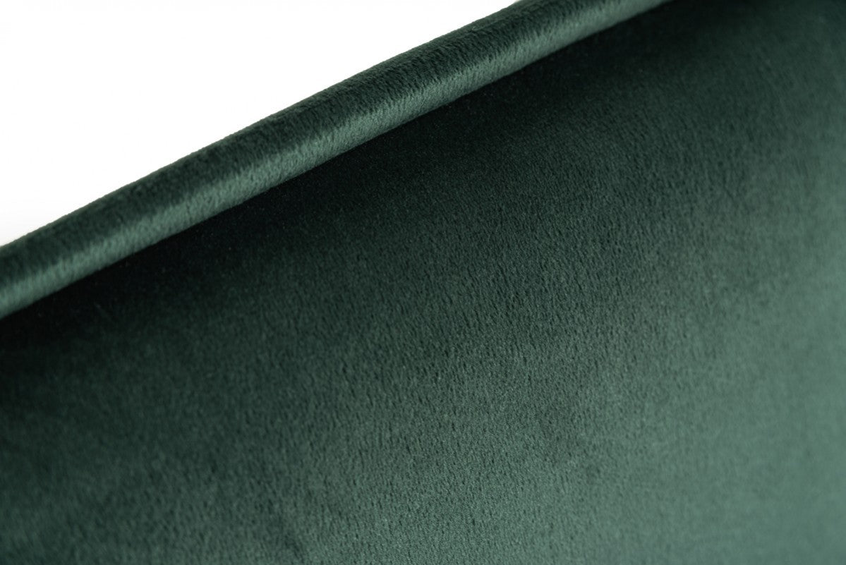 53" Green And Dark Brown Upholstered Velvet Dining bench