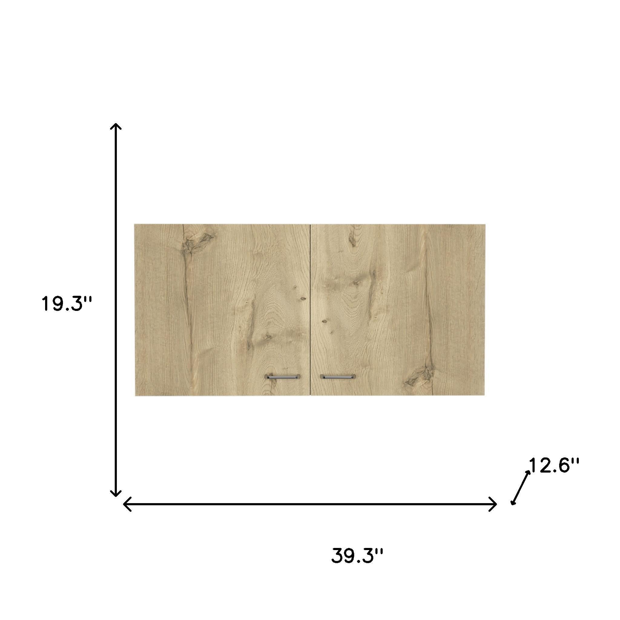 39" White And Light Oak Standard Accent Cabinet With One Shelf