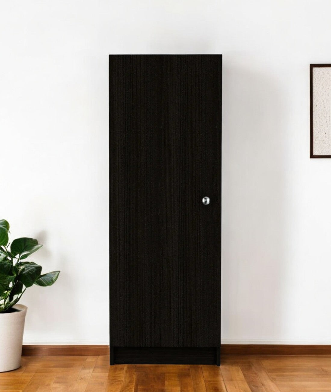 47" Black Wood Pantry Or Storage Closet