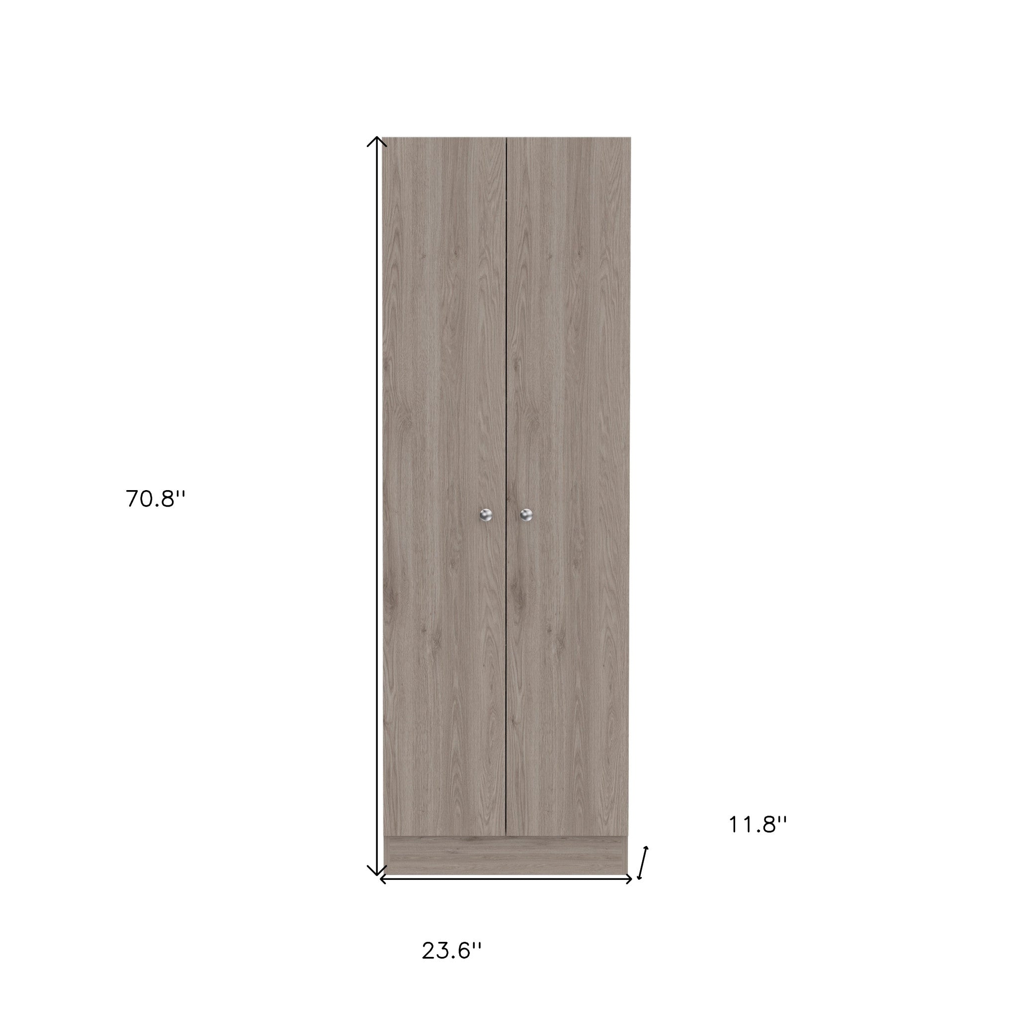 71" Light Gray Wood Pantry Or Storage Closet