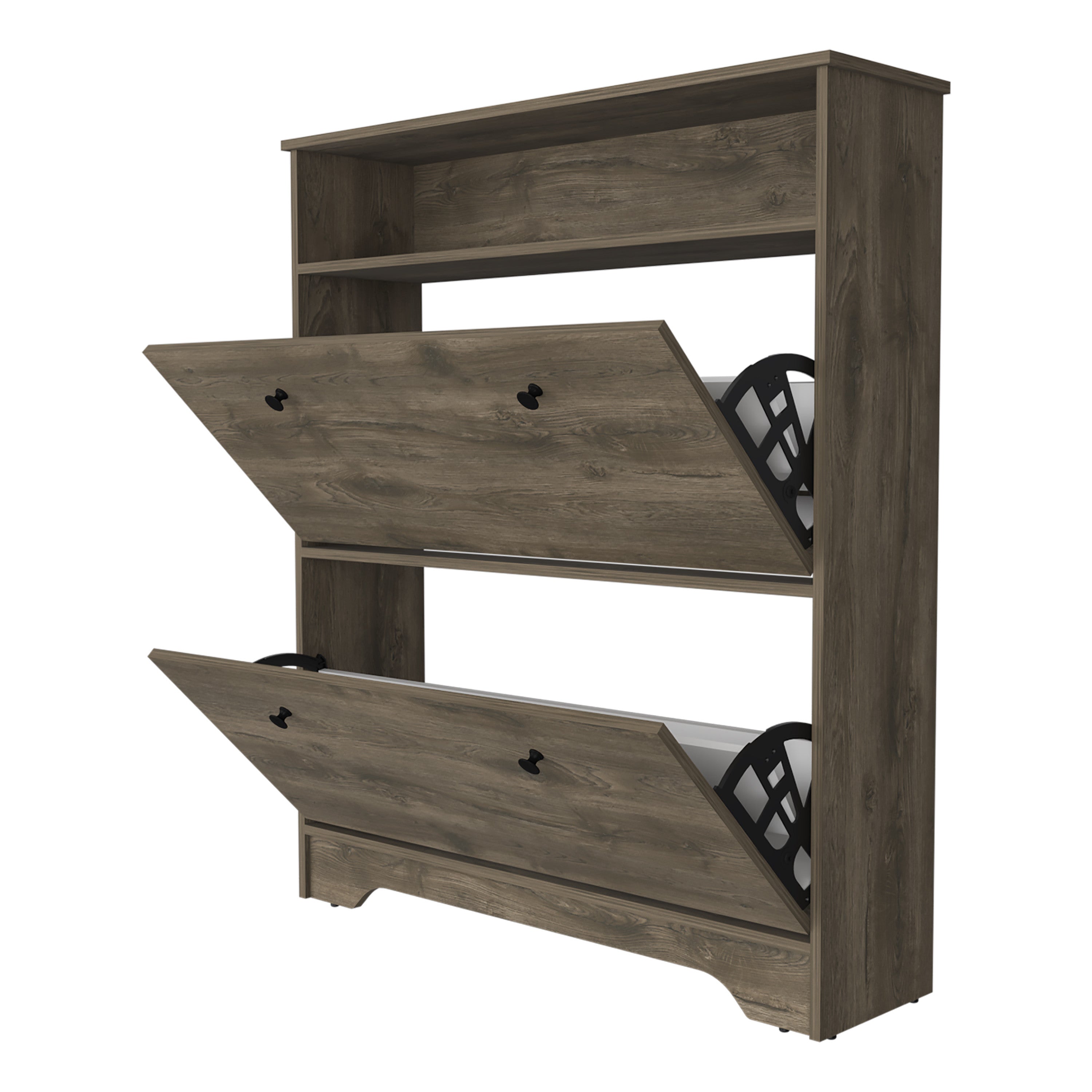 Dark Brown Twelve Pair Shoe Rack