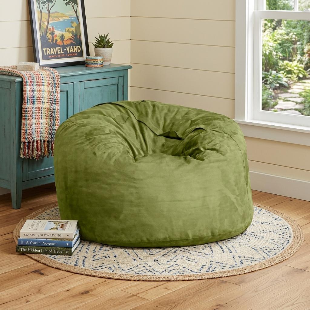47" Green Microsuede Classic Bean Bag