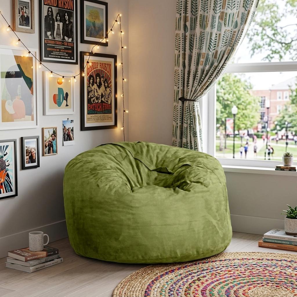 47" Green Microsuede Classic Bean Bag