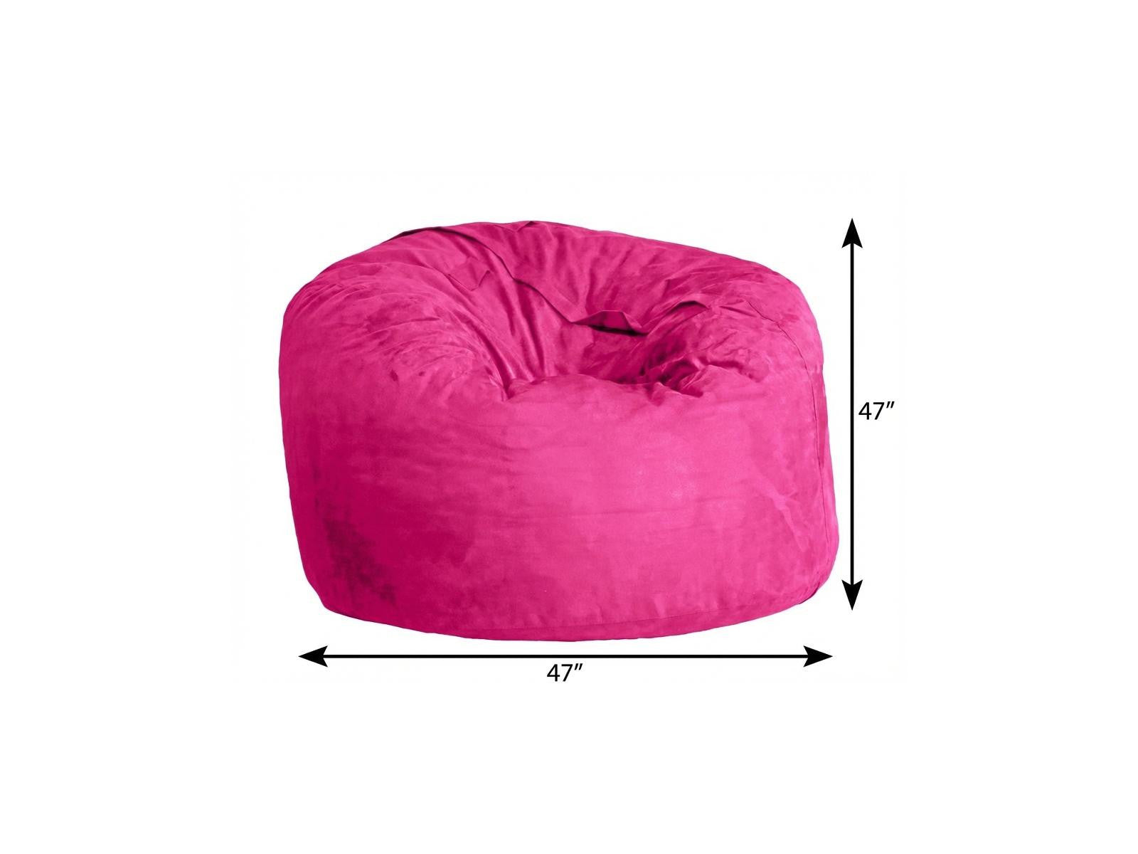 47" Pink Microsuede Classic Bean Bag
