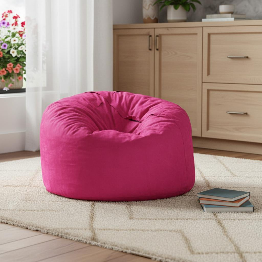 47" Pink Microsuede Classic Bean Bag