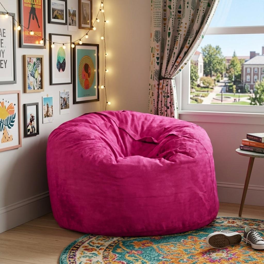 47" Pink Microsuede Classic Bean Bag