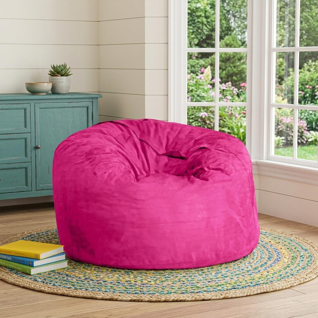 47" Pink Microsuede Classic Bean Bag