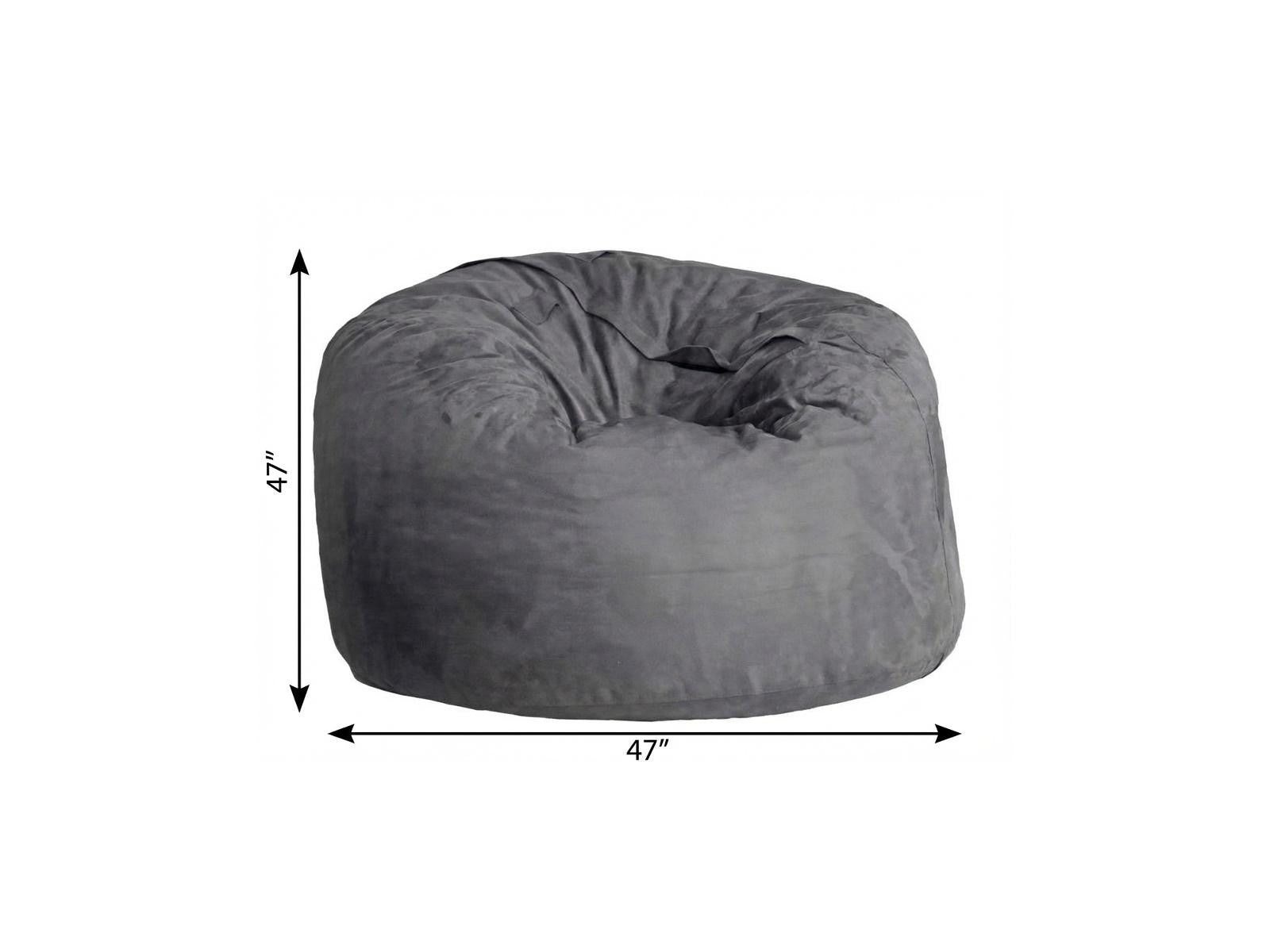 47" Charcoal Microsuede Classic Bean Bag