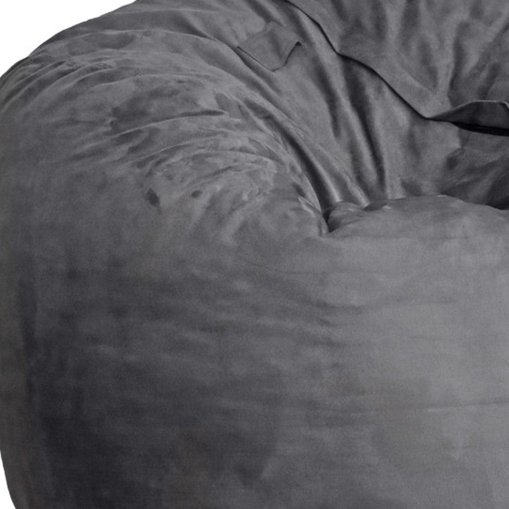 47" Charcoal Microsuede Classic Bean Bag