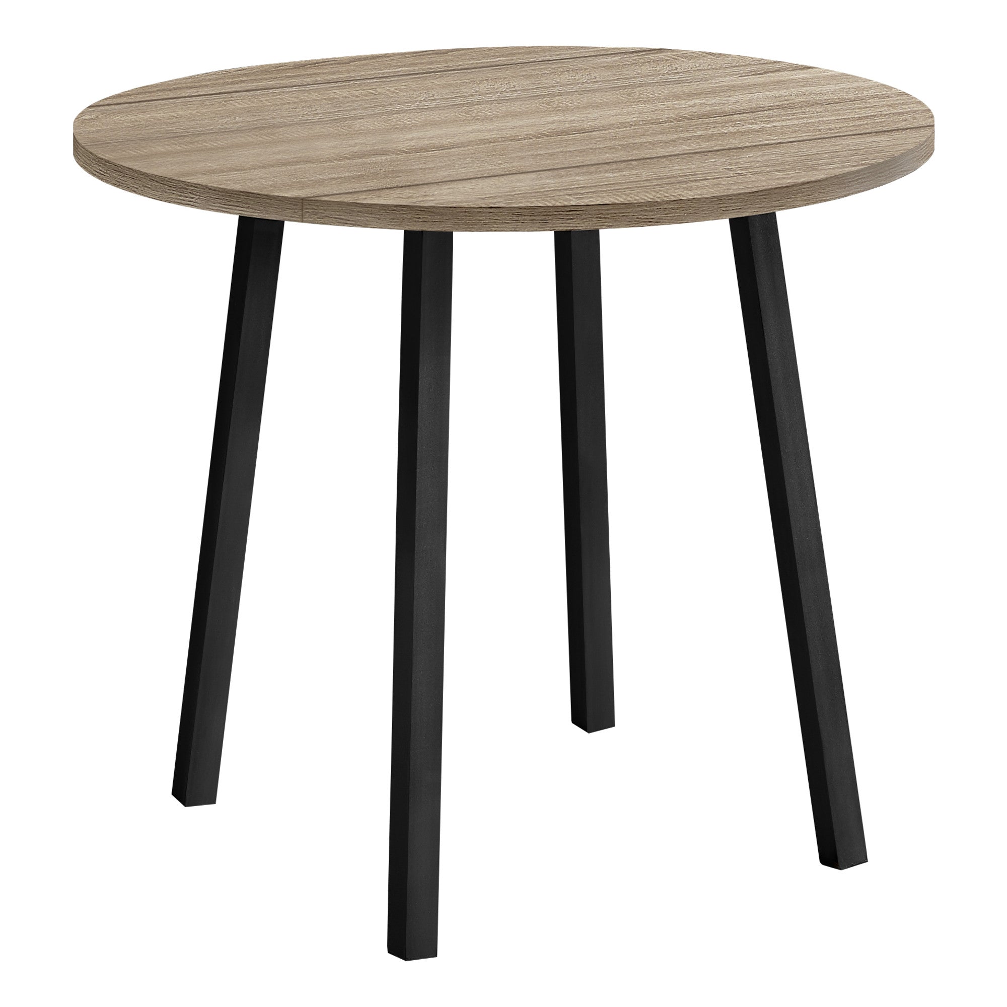 Three Piece Taupe and Black Round Dining Set with Two Chairs