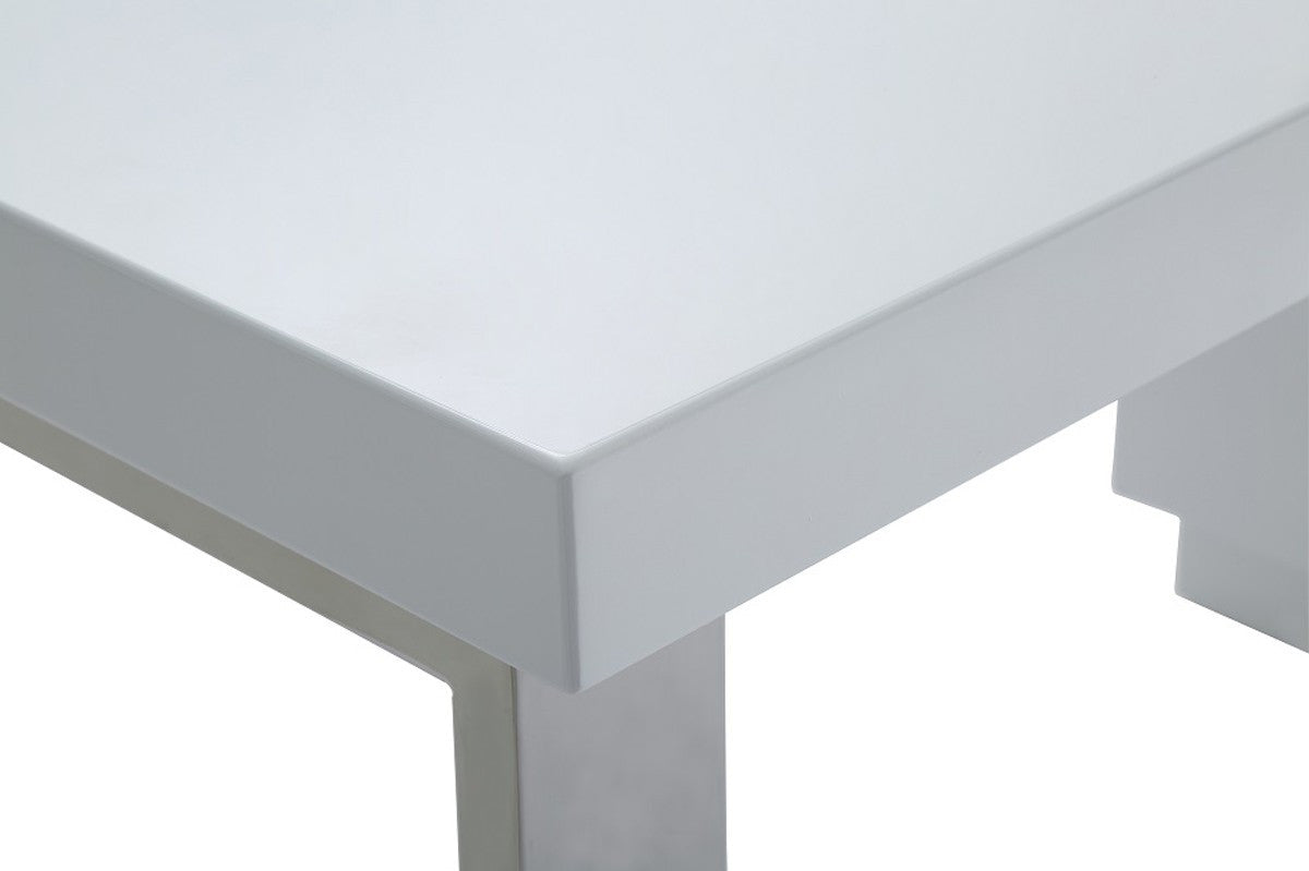 59" White Manufactured Wood Rectangular Writing Desk With Two Drawers
