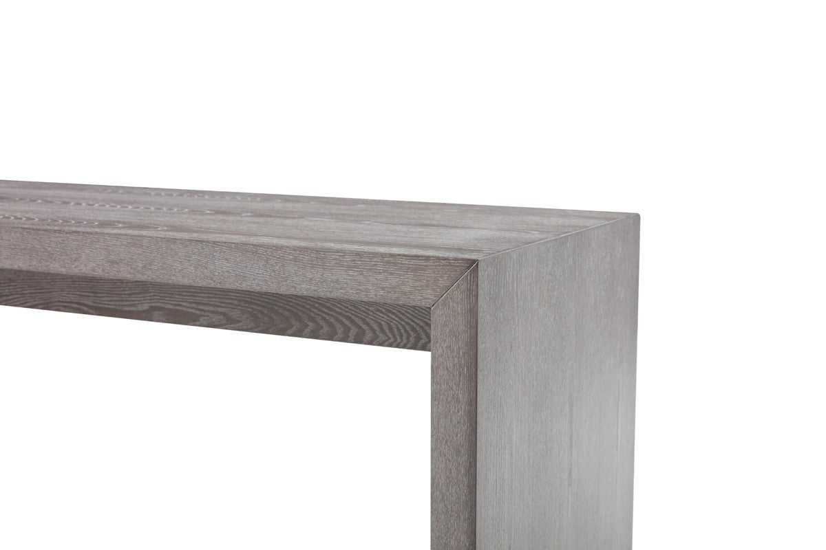 71" Grey Elm Rectangular Manufactured Wood Top Fixed Dining Table