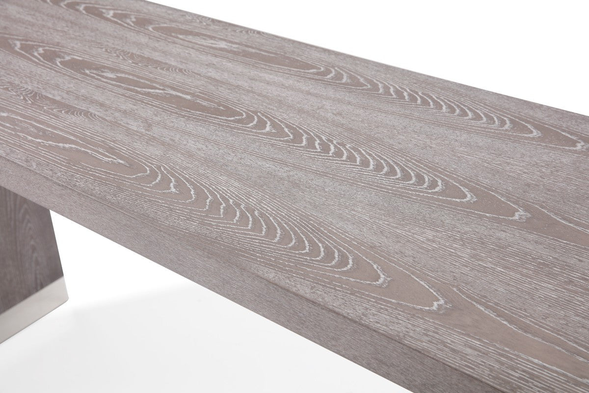 71" Grey Elm Rectangular Manufactured Wood Top Fixed Dining Table