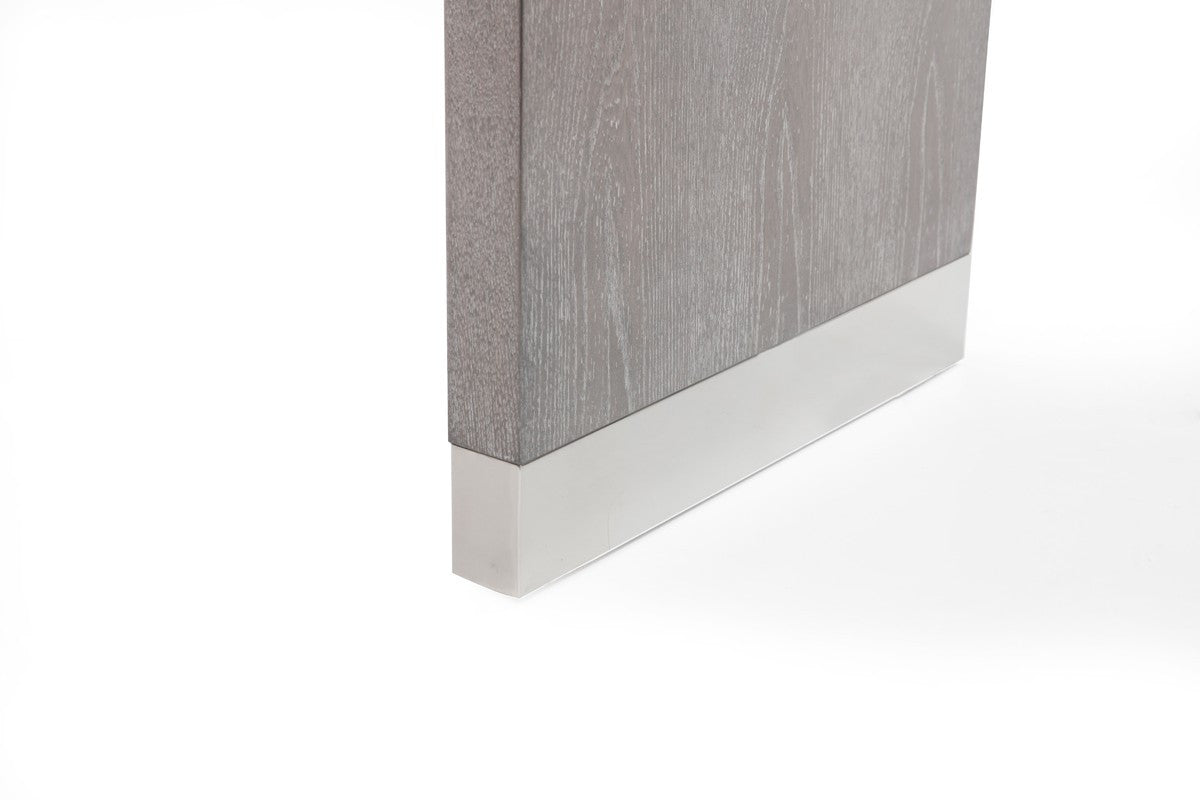 71" Grey Elm Rectangular Manufactured Wood Top Fixed Dining Table
