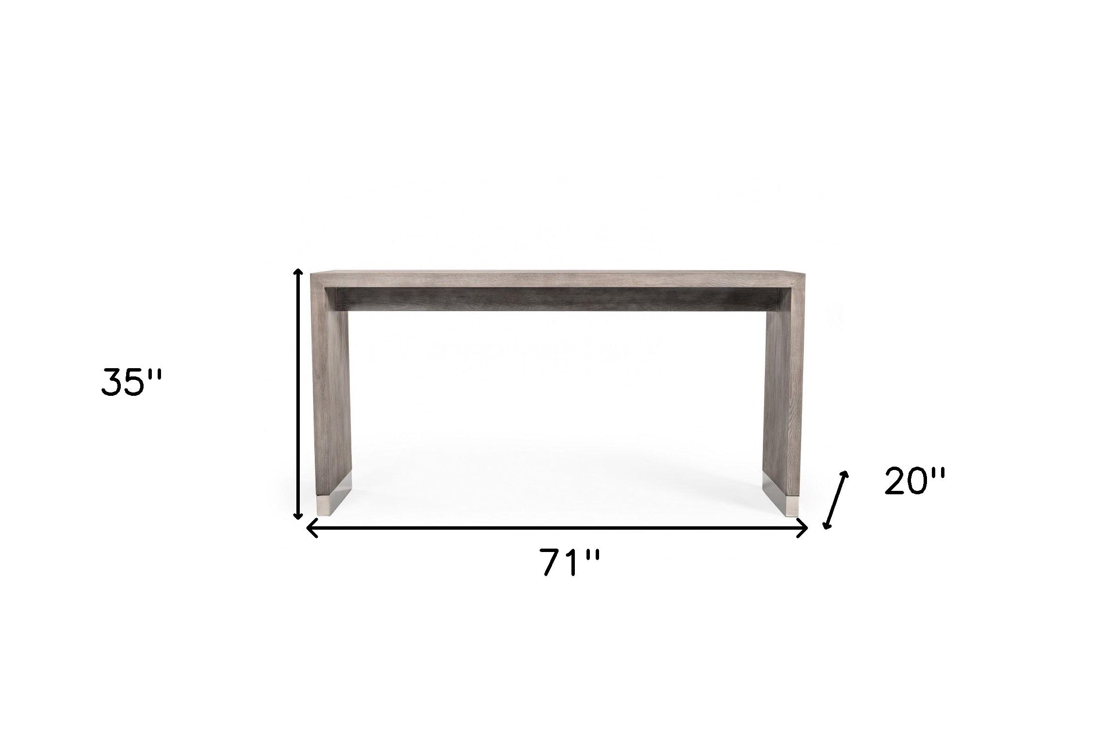 71" Grey Elm Rectangular Manufactured Wood Top Fixed Dining Table