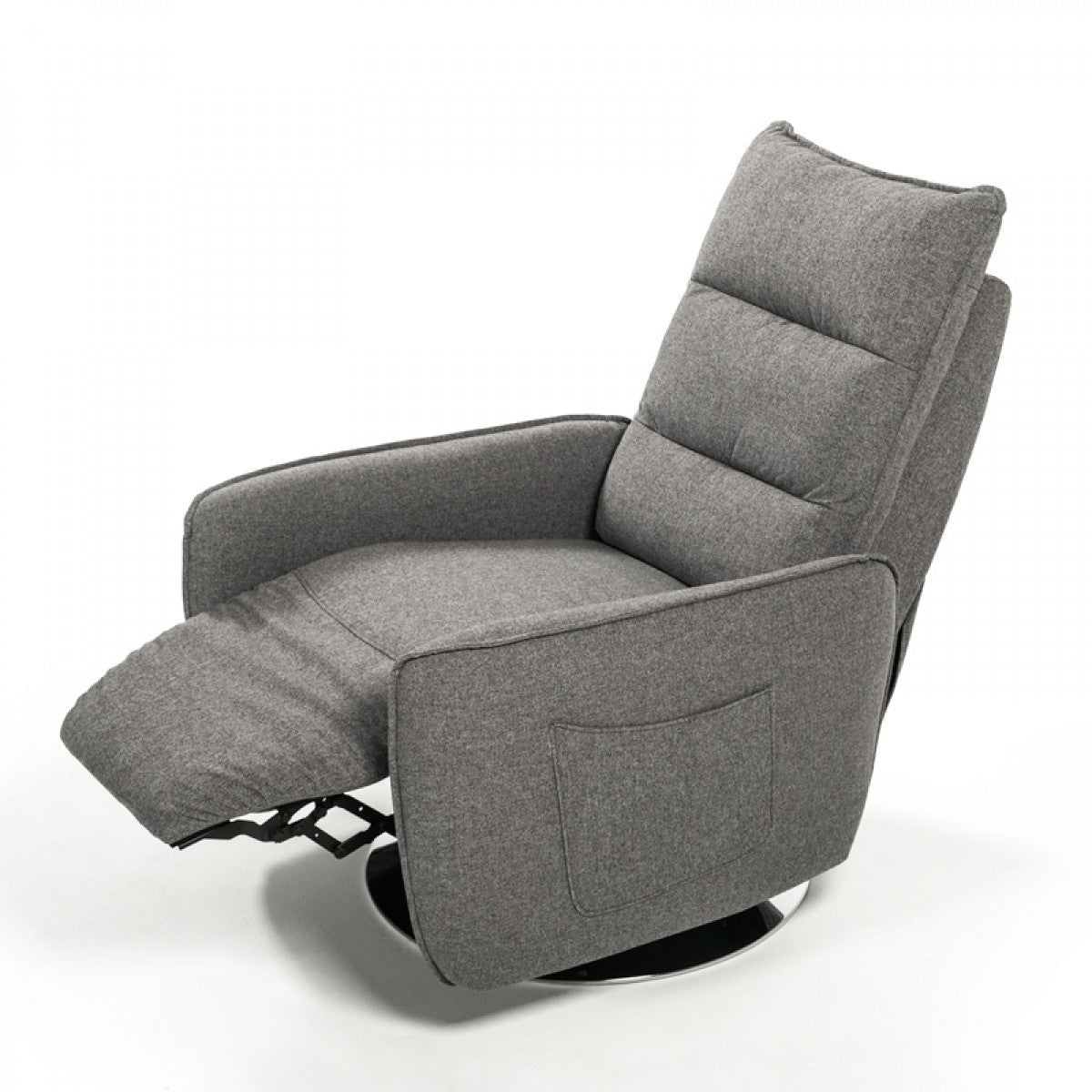 31" Grey Fabric Modern Recliner Chair
