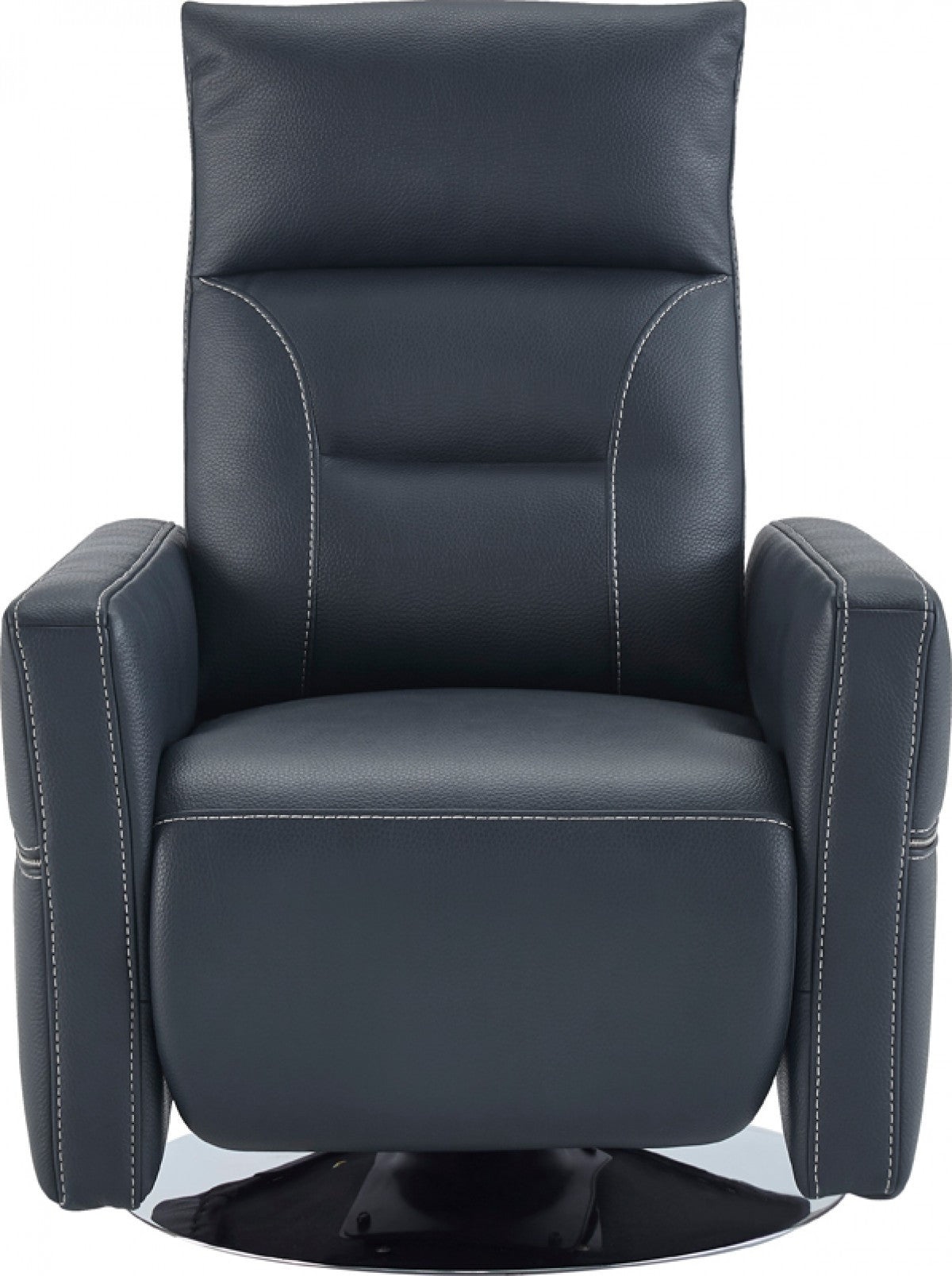 31" Dark Blue High Back Faux Leather Recliner