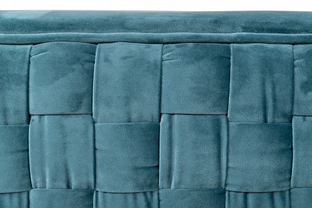 33" Teal Blue And Gold Velvet Arm Chair