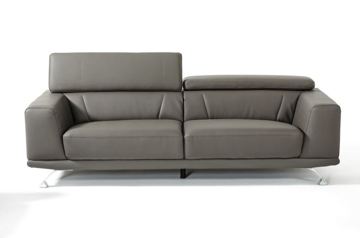 Three Piece Dark Gray Faux leather Six Person Seating Set