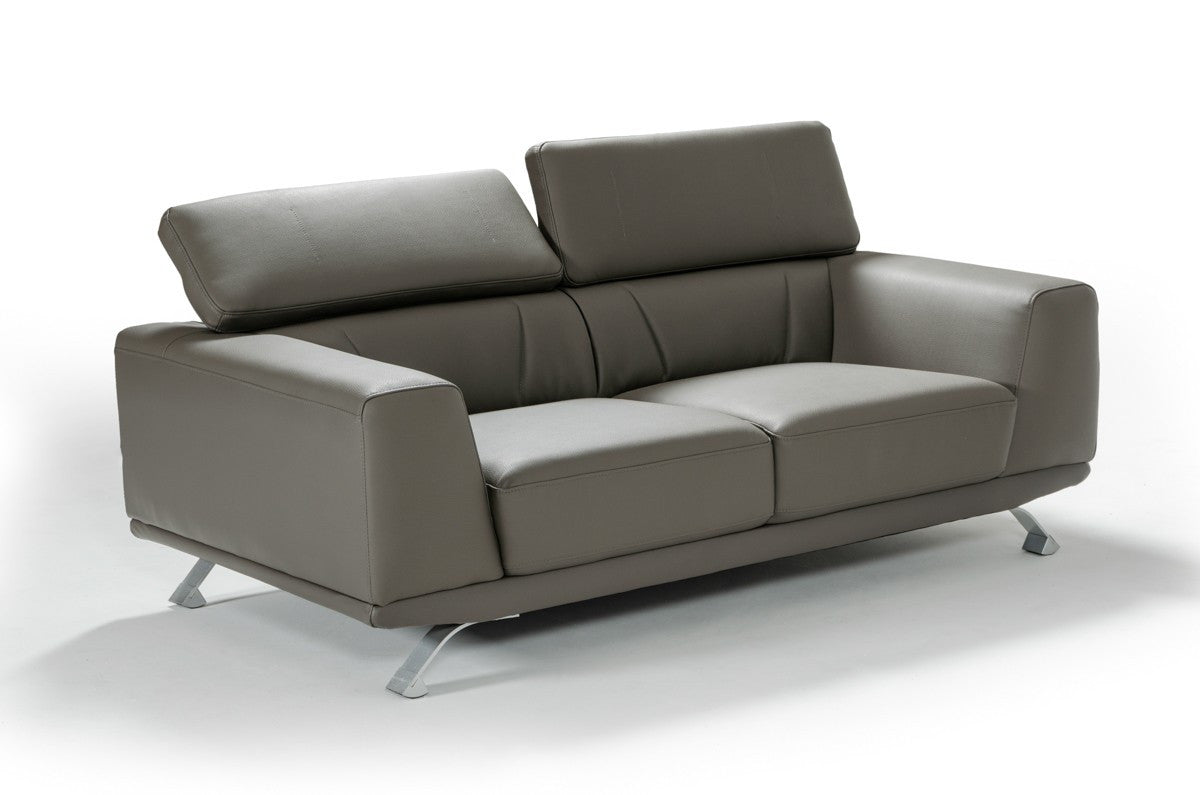 Three Piece Dark Gray Faux leather Six Person Seating Set