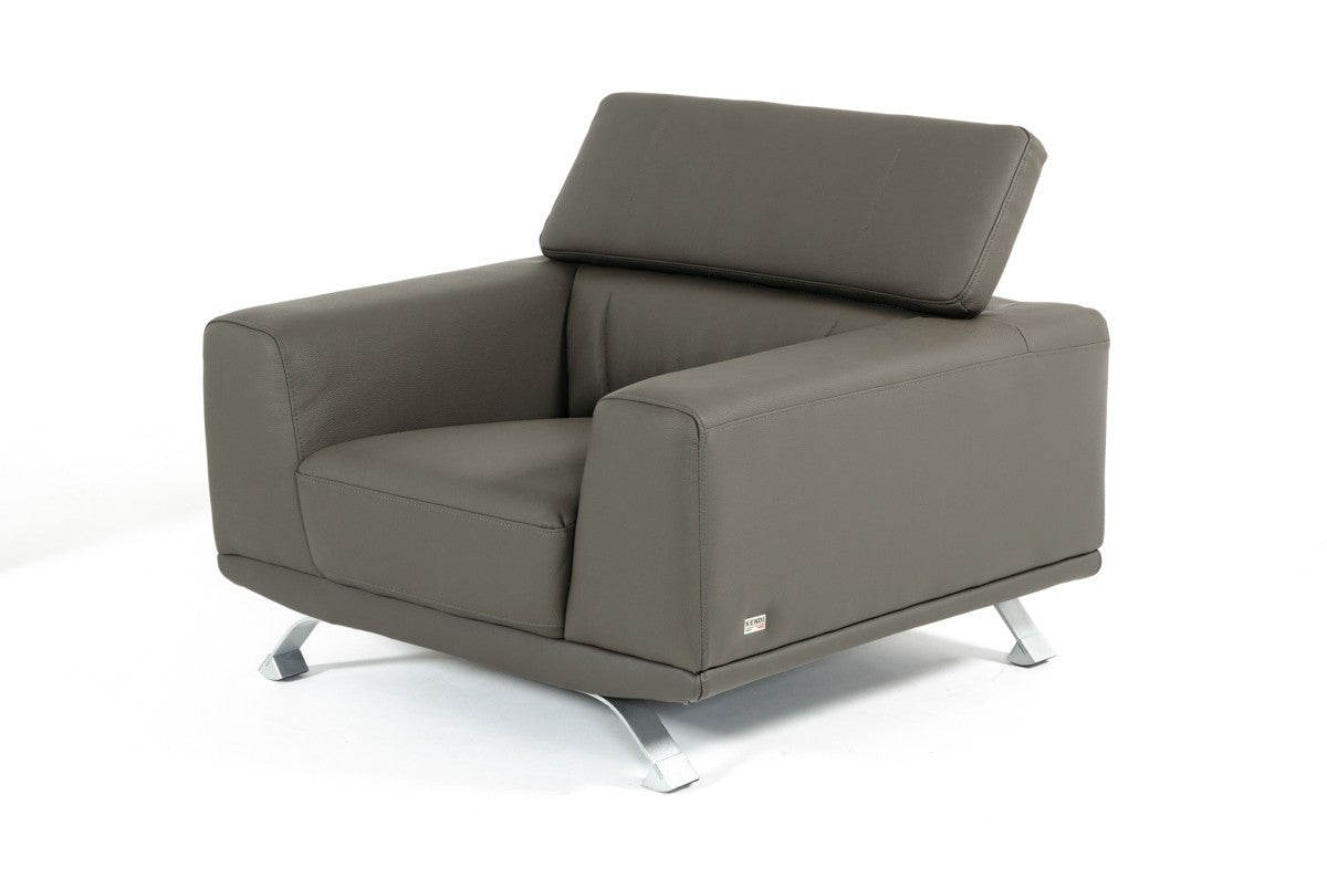 Three Piece Dark Gray Faux leather Six Person Seating Set