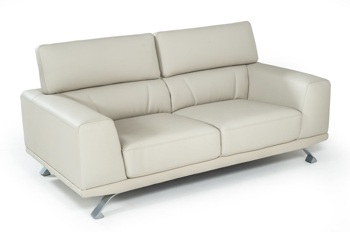 Three Piece Light Gray Faux leather Six Person Seating Set