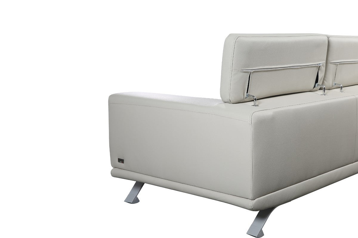 Three Piece Light Gray Faux leather Six Person Seating Set