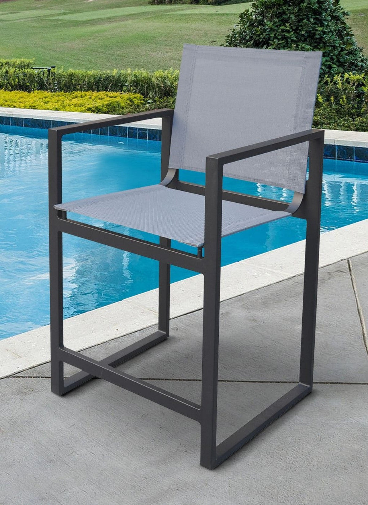 23" Gray And Black Metal Director Chair