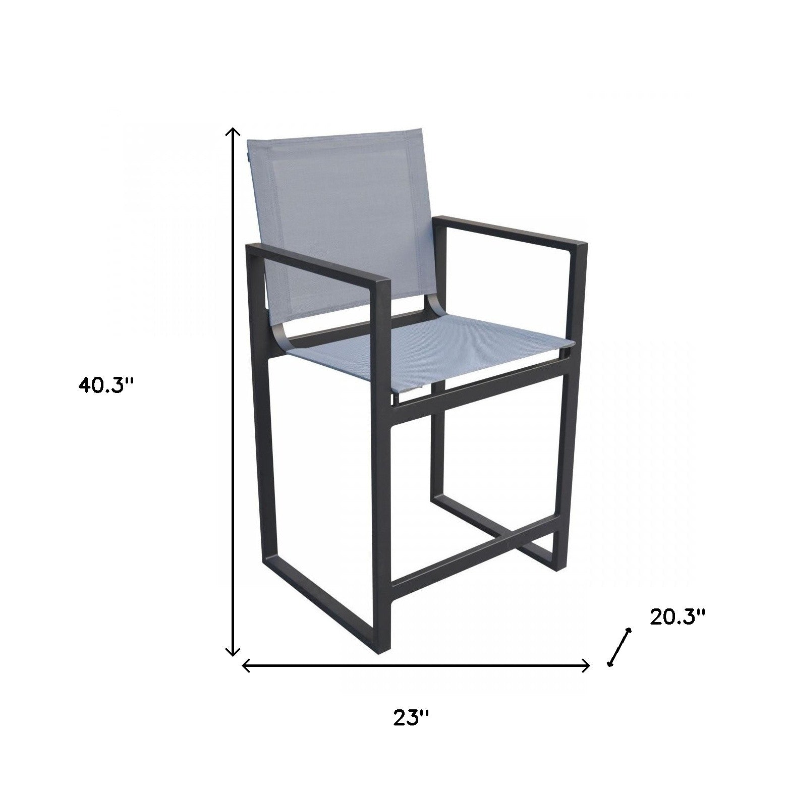 23" Gray And Black Metal Director Chair