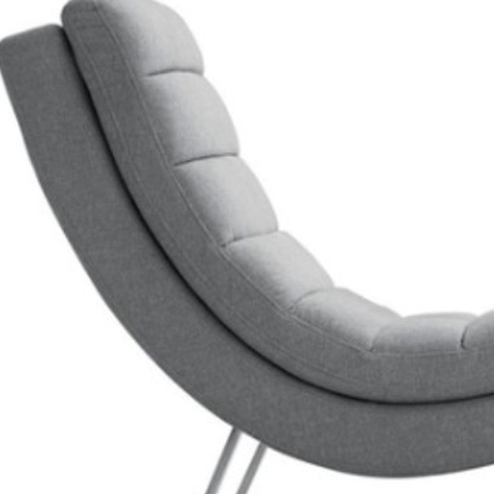 26" Gray Sofa Chaise With Silver Legs