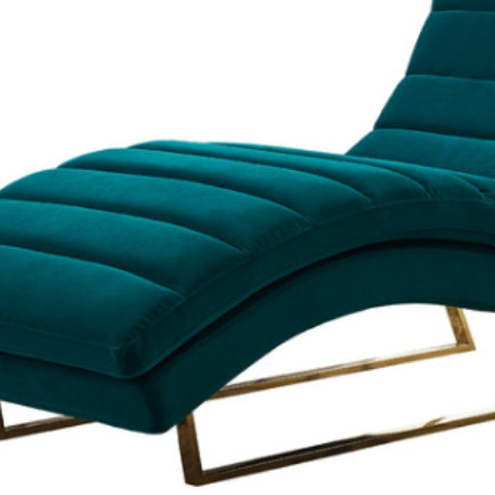26" Green And Silver Velvet Tufted Lounge Chair