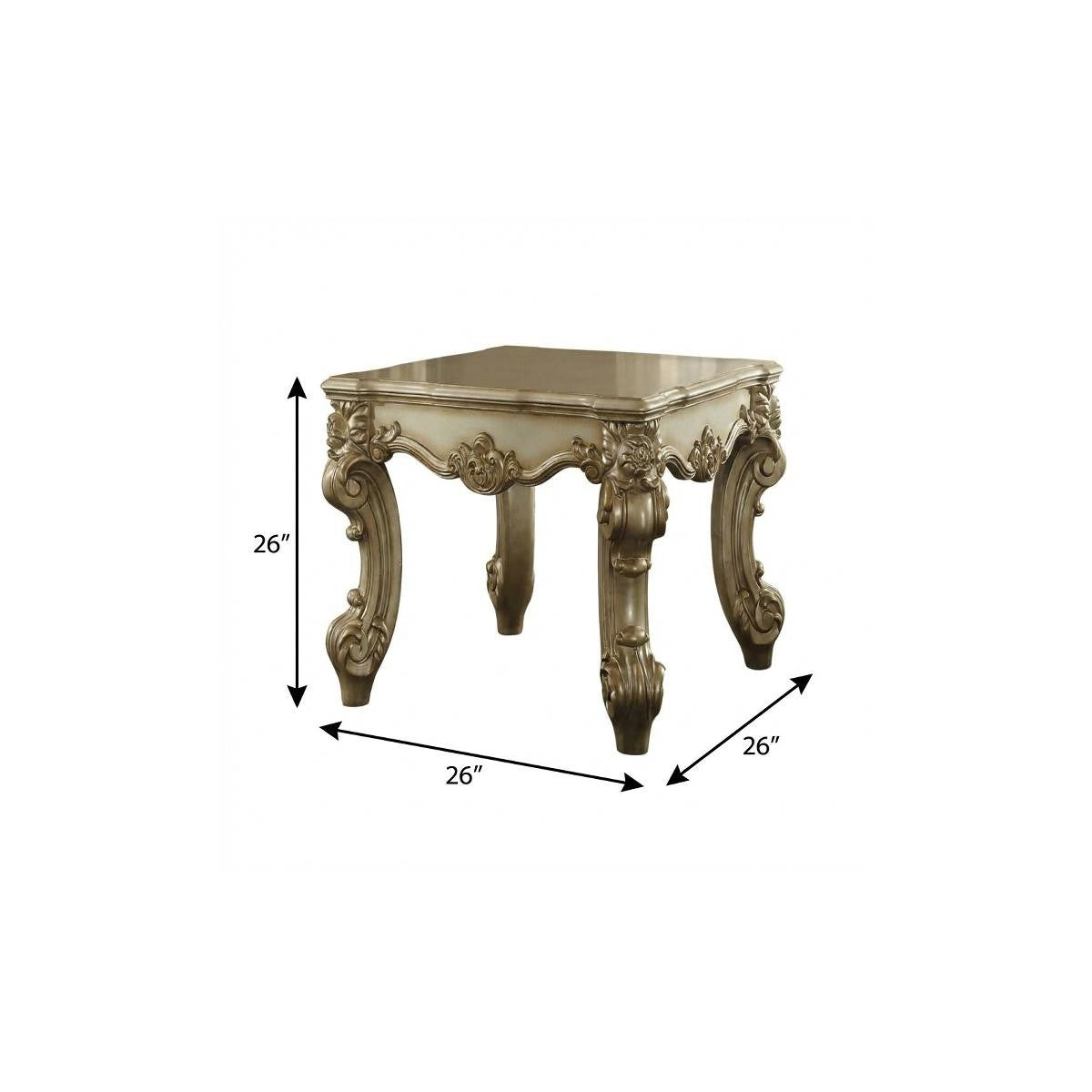 26" Gold Patina Manufactured Wood Square End Table
